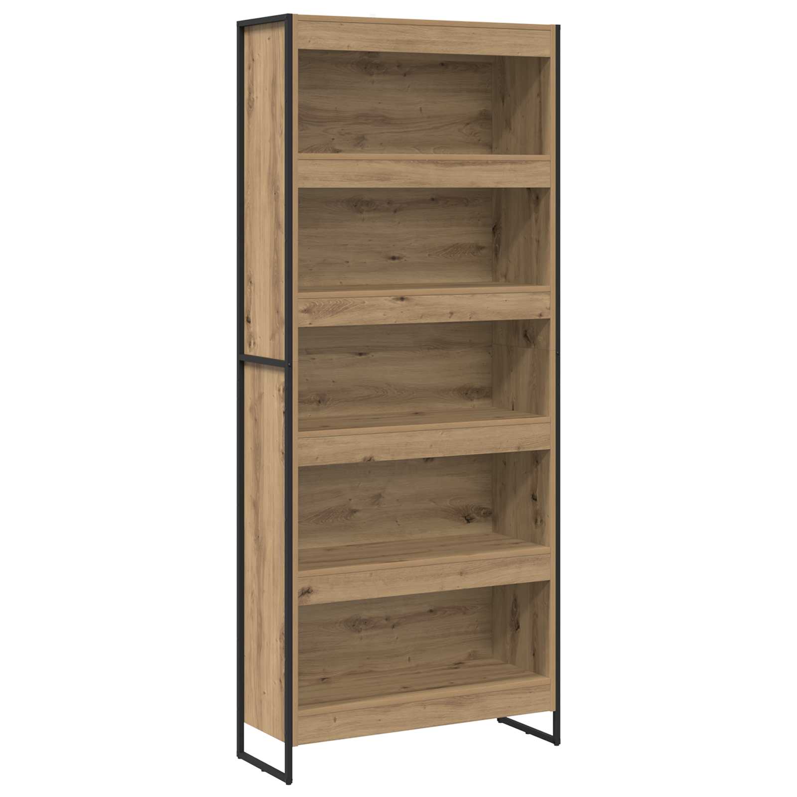 Bücherregal 2 pcs Schwarz Eichen-Optik 60 x 30 x 189,5 cm