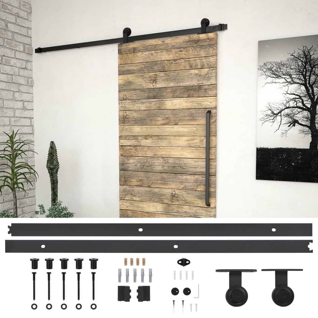 Schiebetürbeschlag-Set SKIEN 183 cm Stahl Schwarz