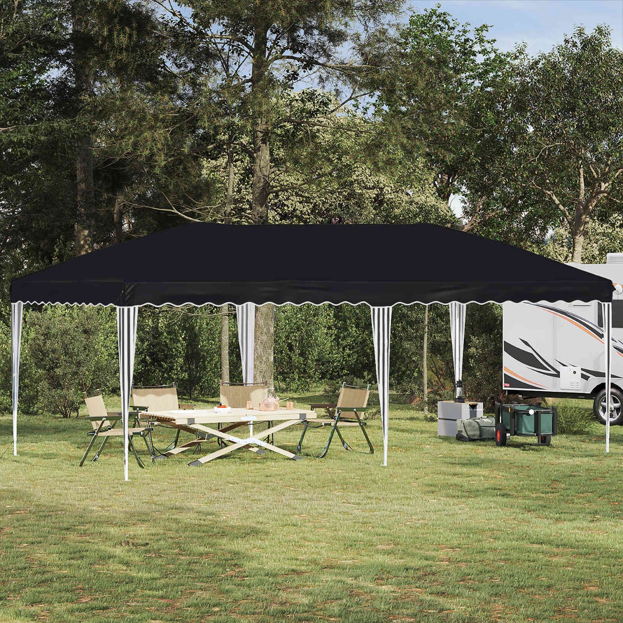 Pop-up Partyzelt 575 x 290 x 245 cm Creme
