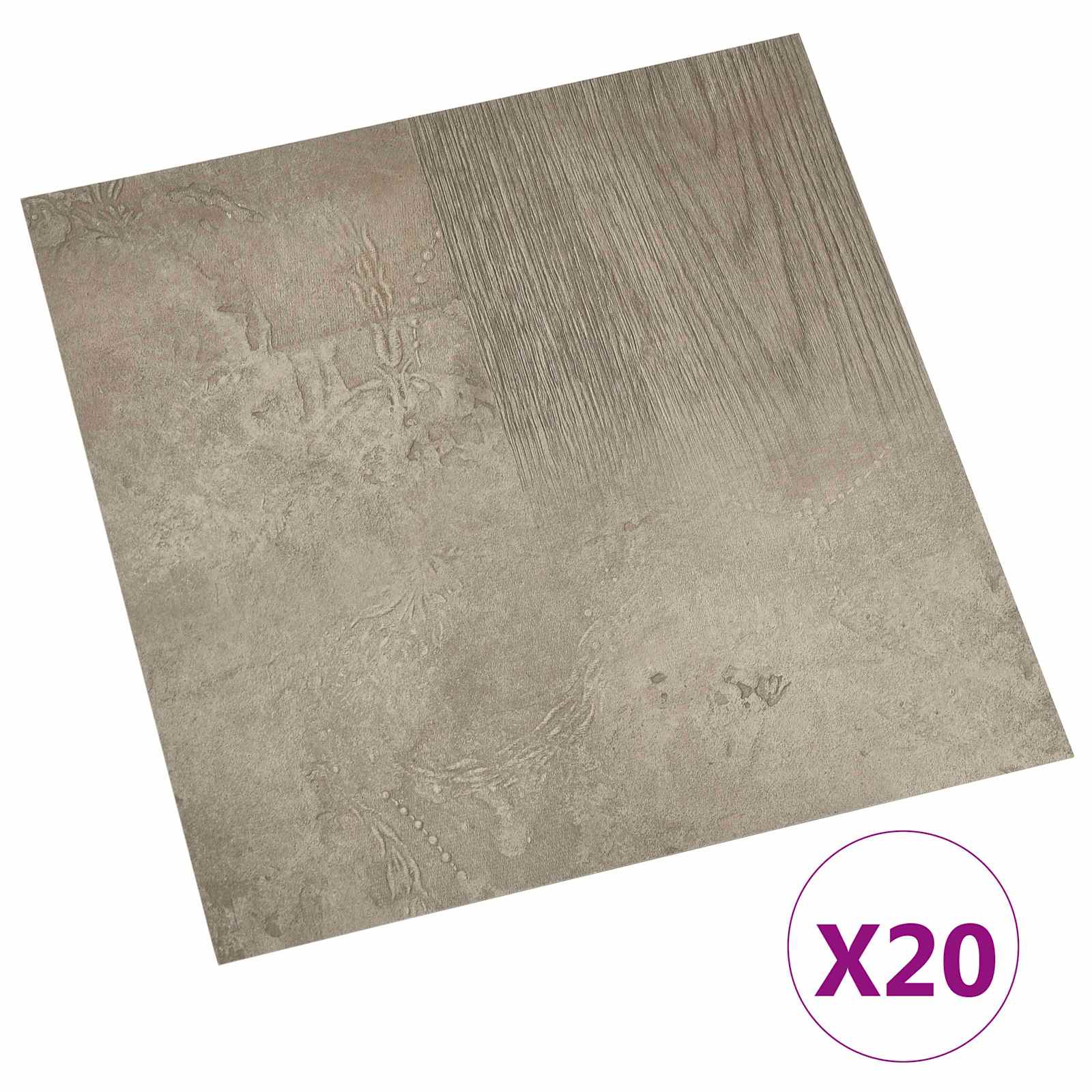 Selbstklebende Bodenplanken 30,5 x 30,5 cm 20 pcs PVC Betongrau