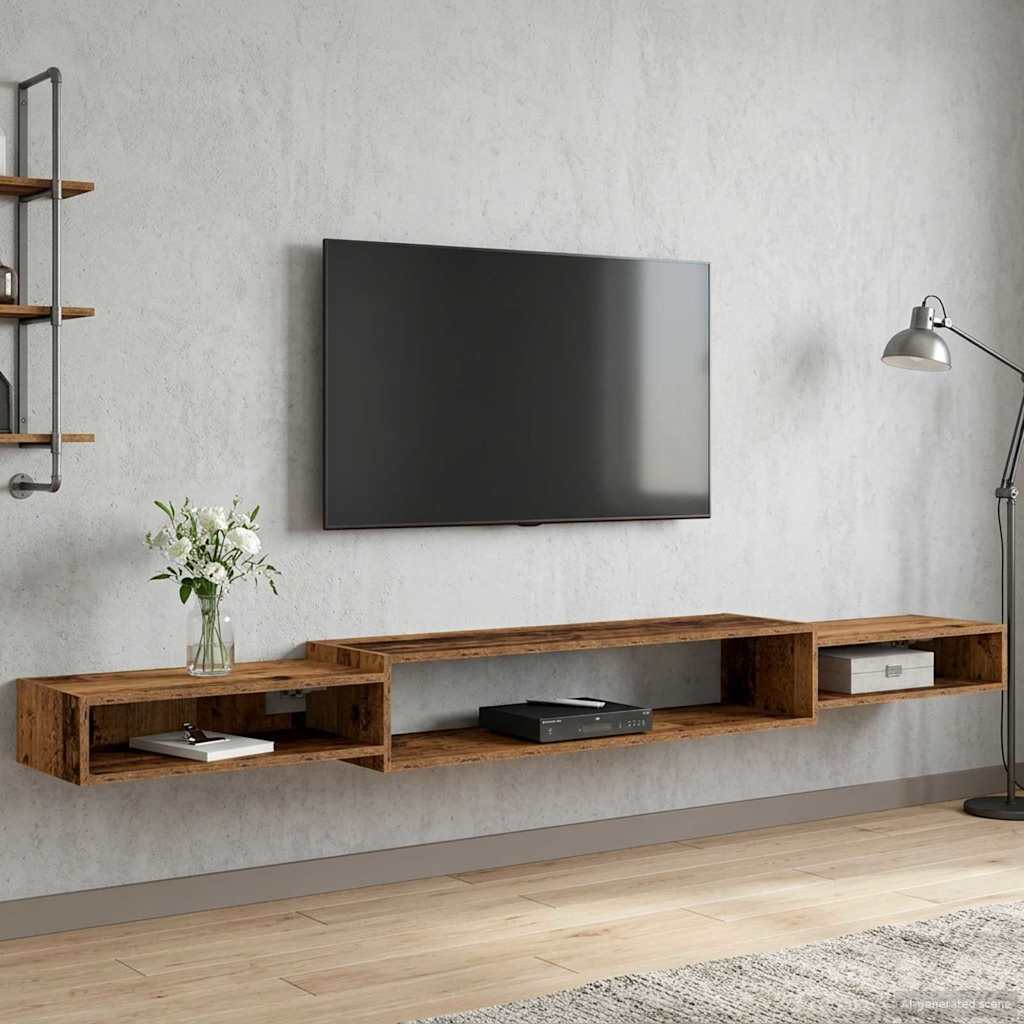 Wandmontierter TV-Schrank Wandhalterung Weiß 140 x 28 x 21 cm