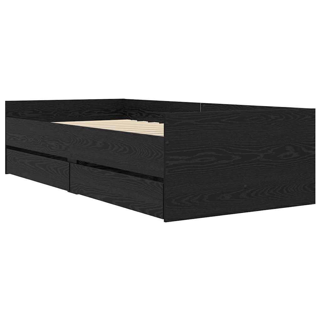 Bett mit Schubladen Braun Eiche-Optik 75x190 cm