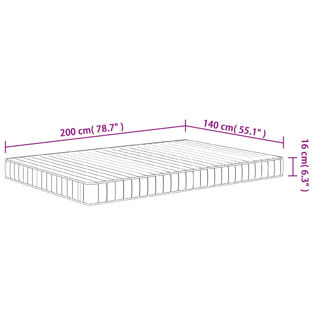 Matratze Schaumstoff Mittelweich 80x200 cm