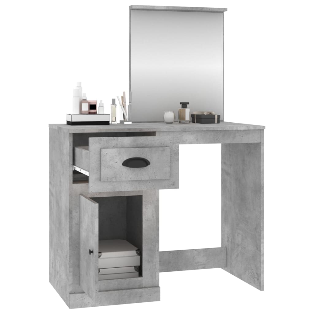 Schminktisch mit Spiegel Weiß 90x50x132,5 cm Holzwerkstoff