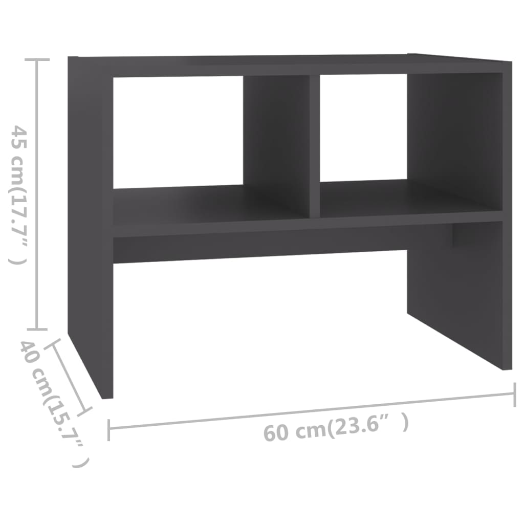 Beistelltisch Grau 60x40x45 cm Holzwerkstoff