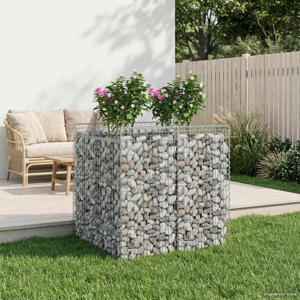 Gabionen-Hochbeet 2 pcs Silber