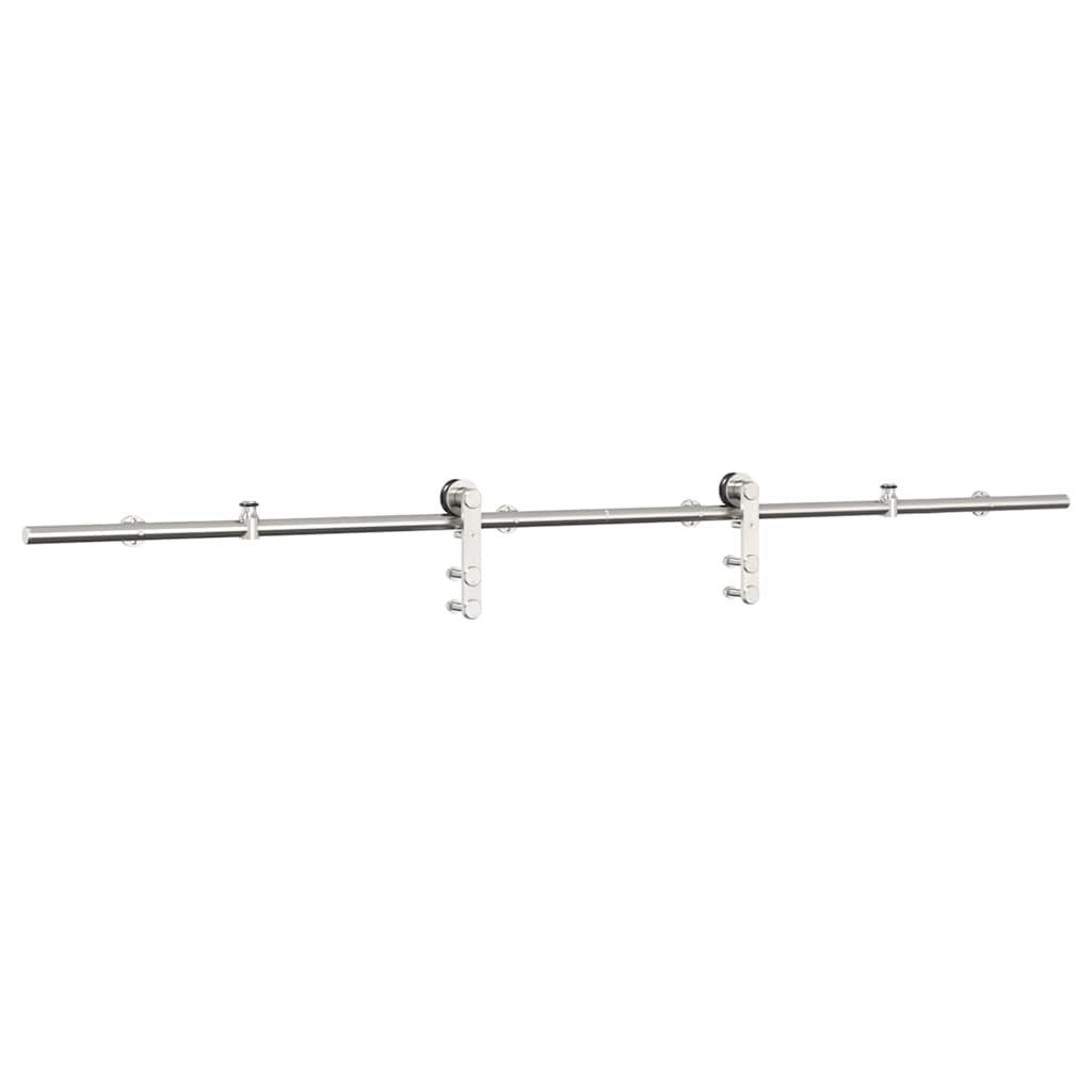 Schiebetür-Beschlagsatz 183 cm Edelstahl Silbern