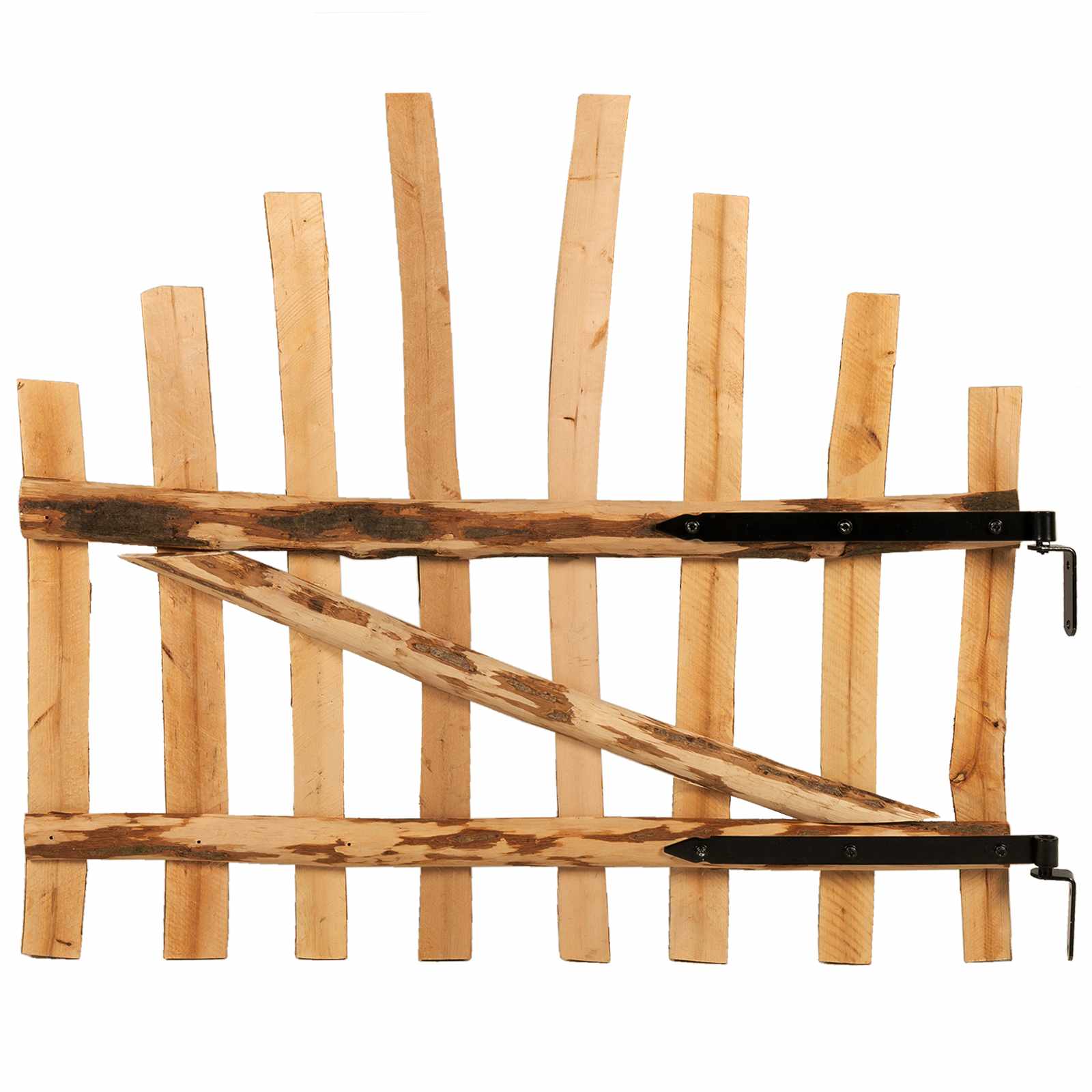 Bogenzauntor 100 x 90 cm Imprägniertes Haselholz Natur