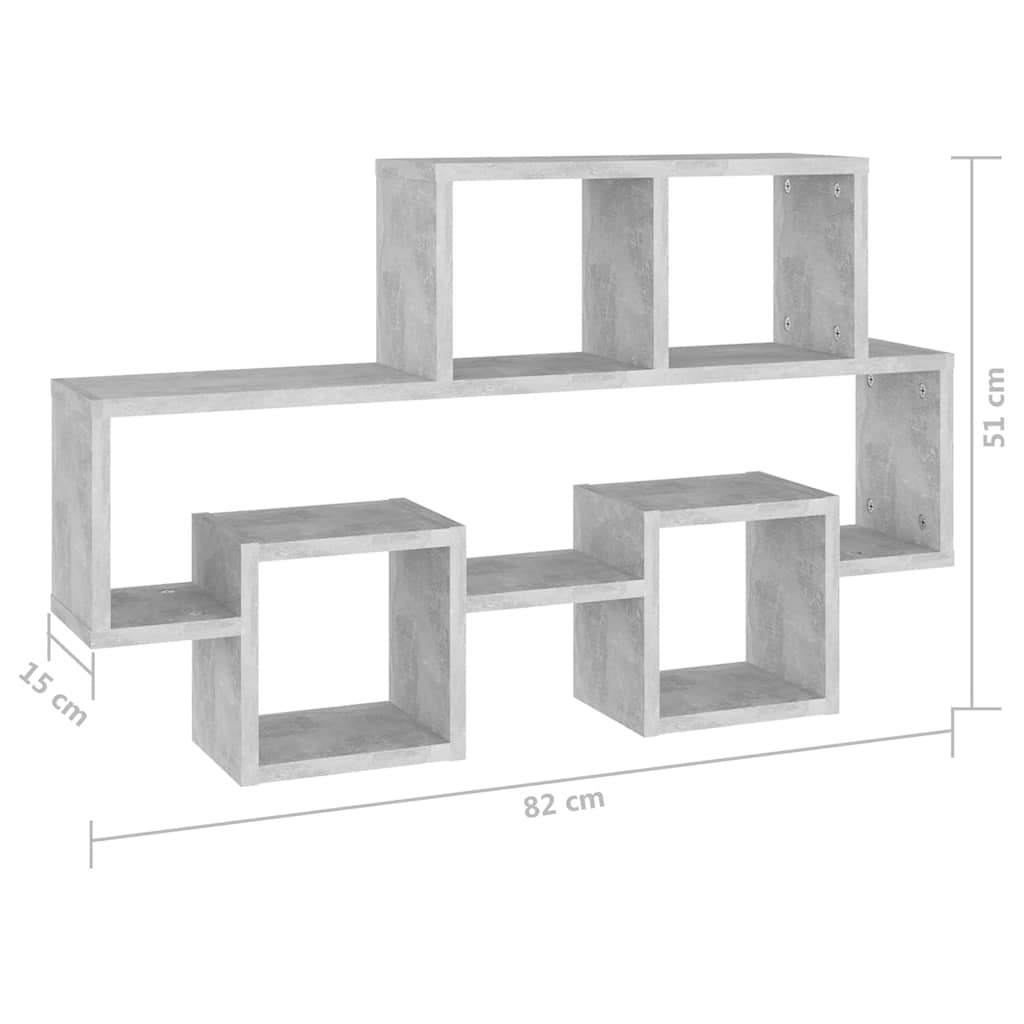 Wandregal in Autoform Weiß 82x15x51 cm Holzwerkstoff