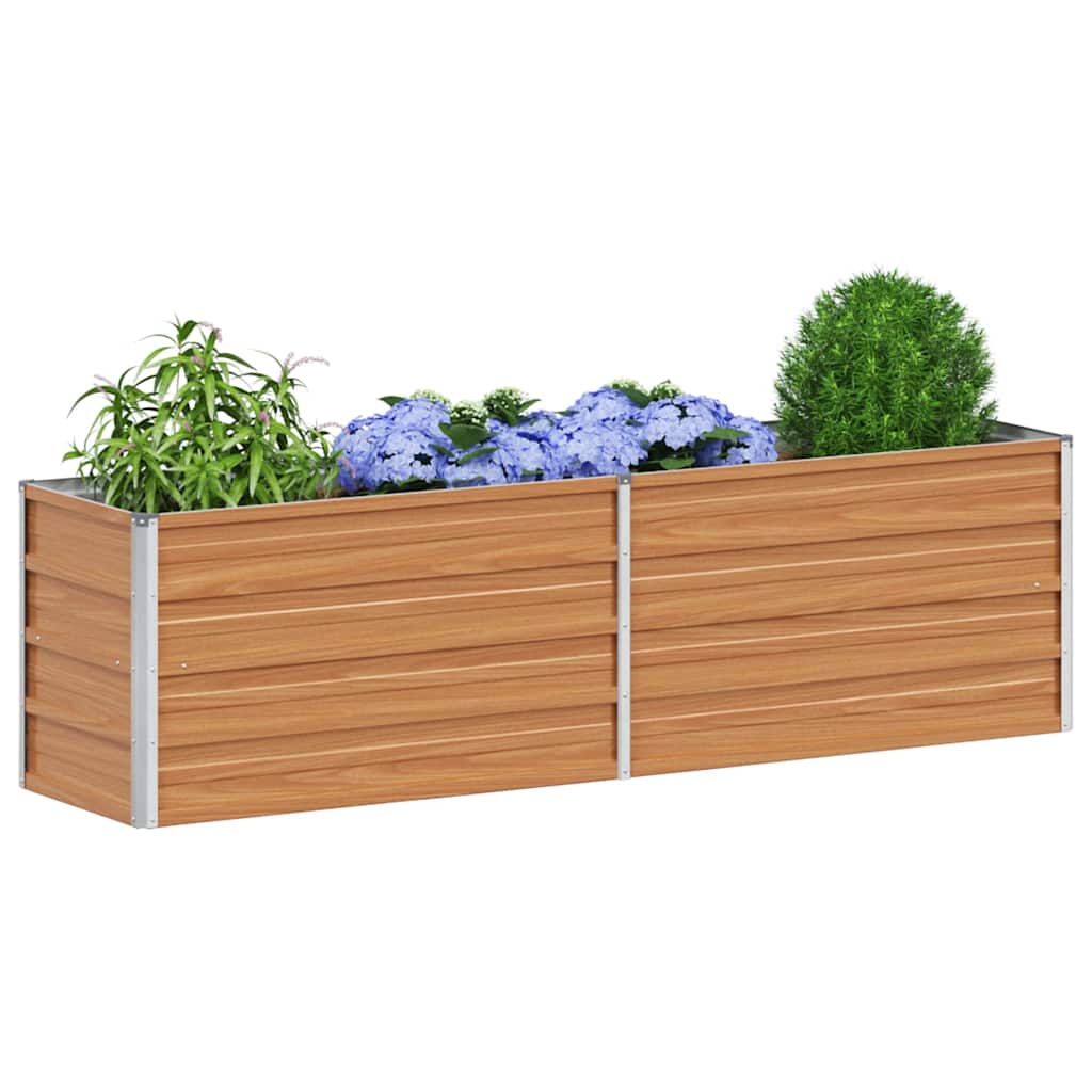 Hochbeet Hellbraun 100 x 100 x 77 cm Verzinkter Stahl