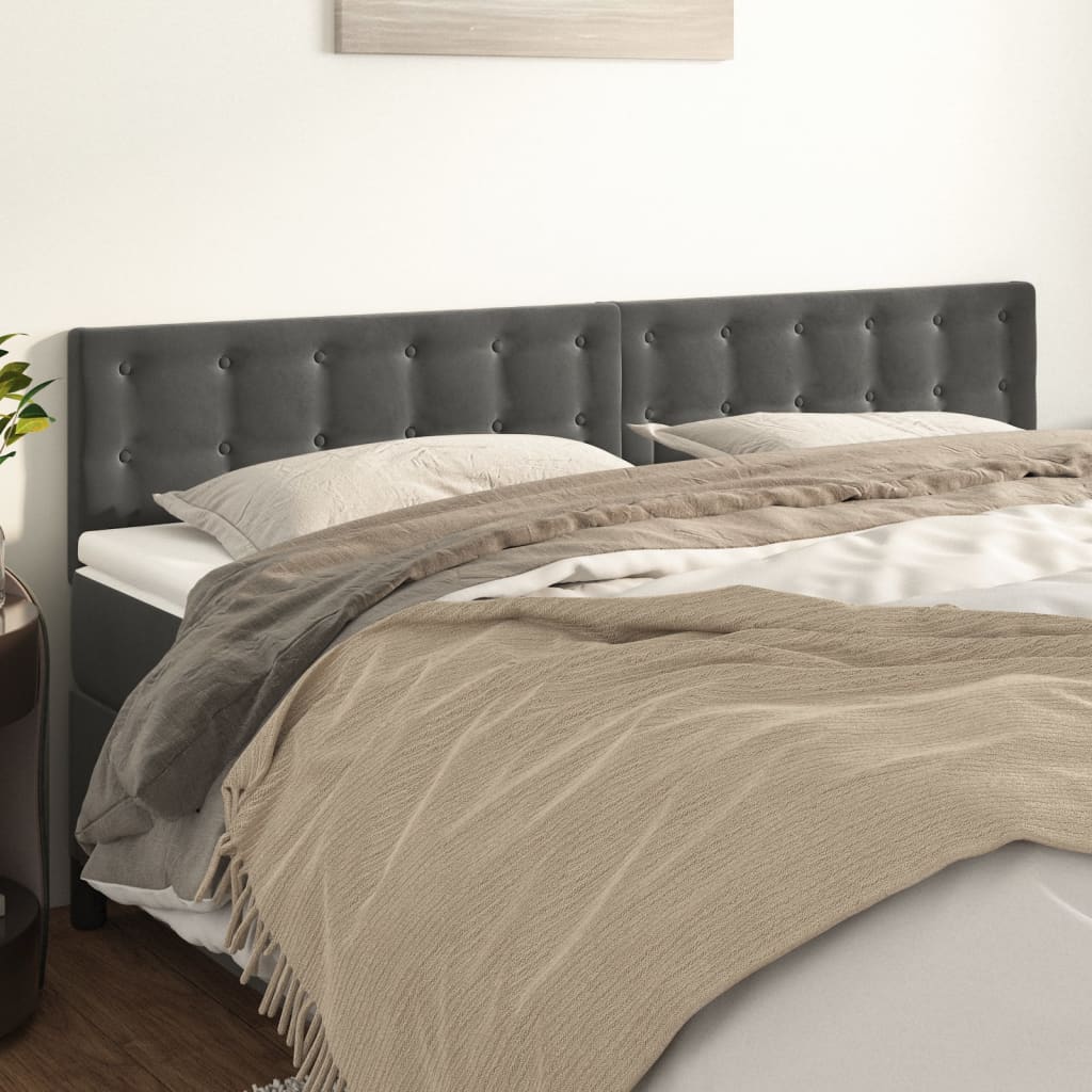 Kopfteil Hellgrau 80x5x118/128 cm Samt