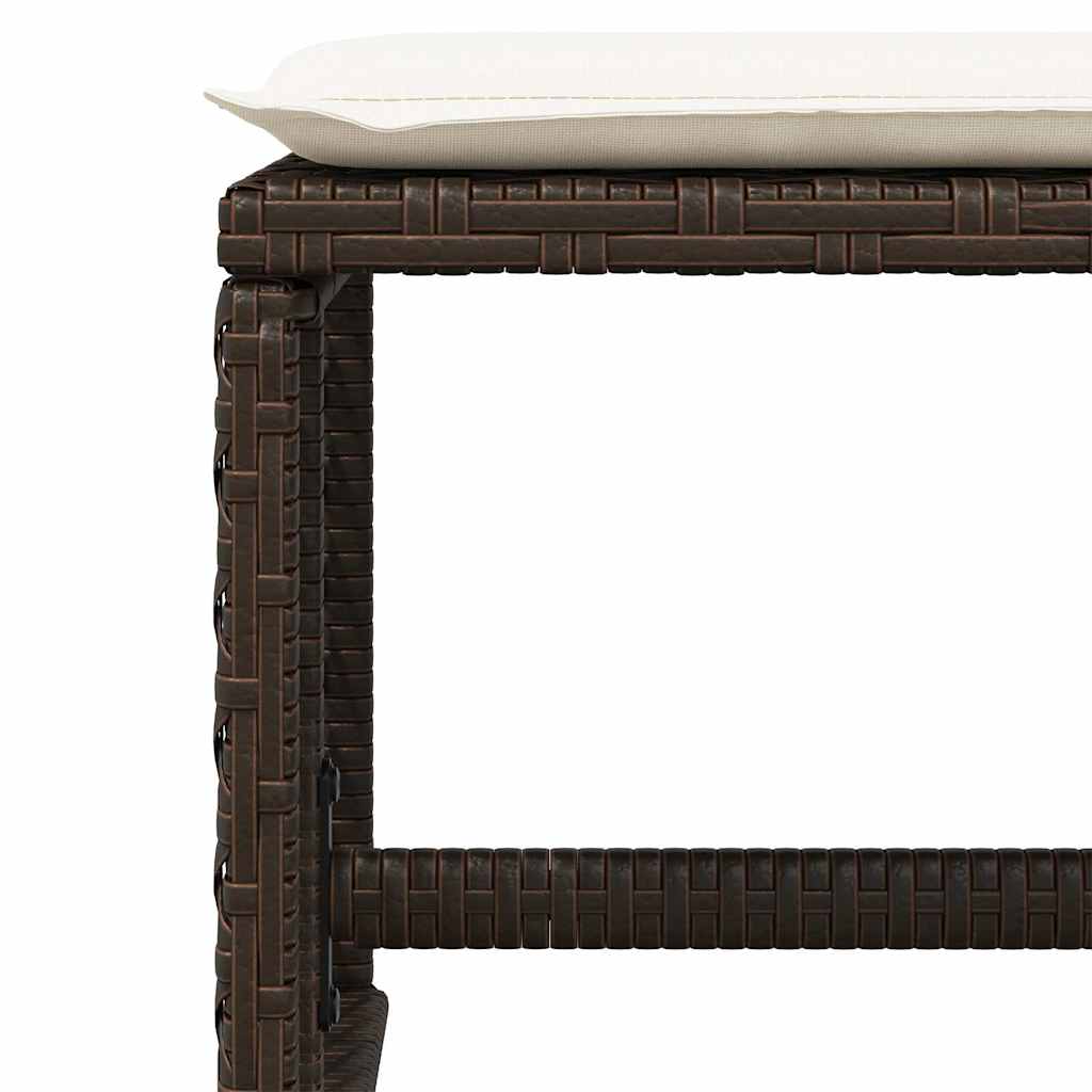 Gartenhocker mit Kissen 4 Stk. Schwarz 41x41x36 cm Poly Rattan