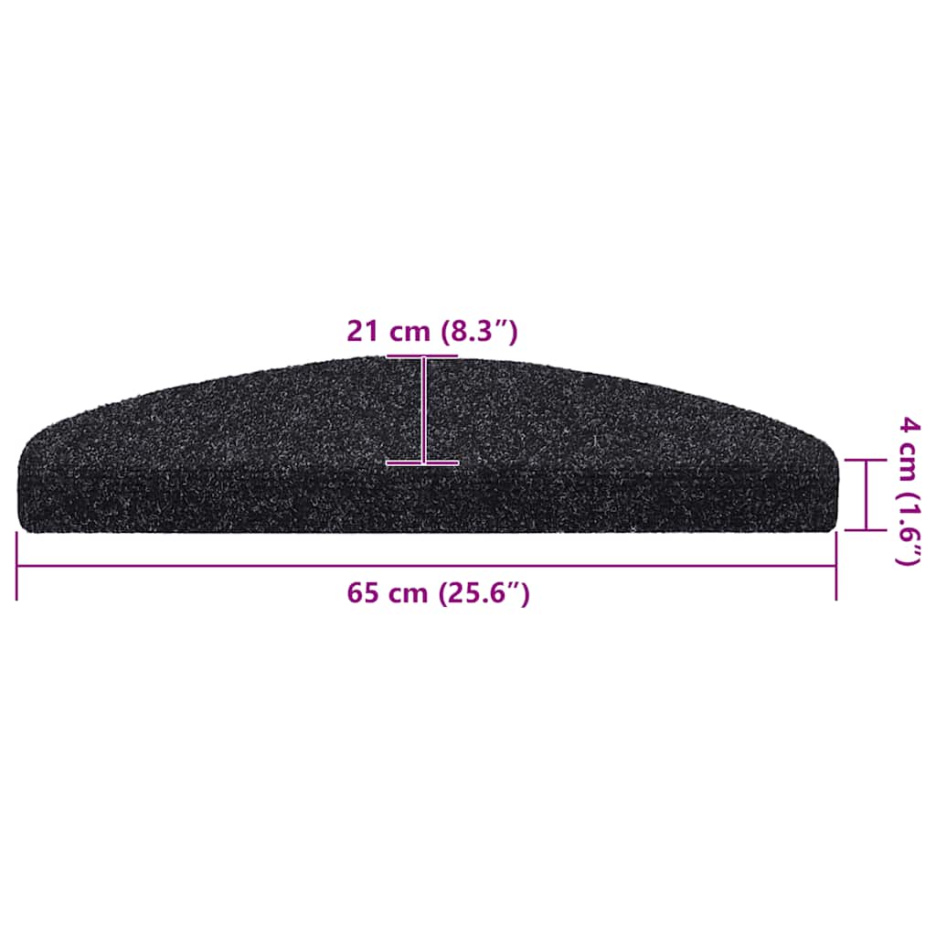 Stufenmatten Selbstklebend 15 Stk. 56x17x3 cm Hellbraun Halbrund