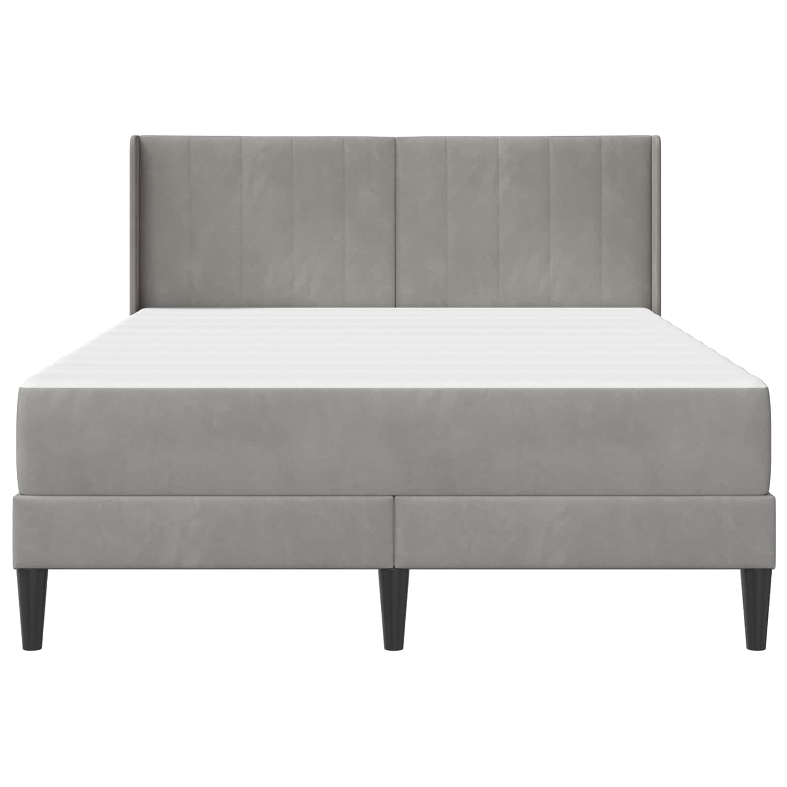 Bettgestell mit Matratze mit Kopfteil Hellgrau 80 x 200 cm Samt