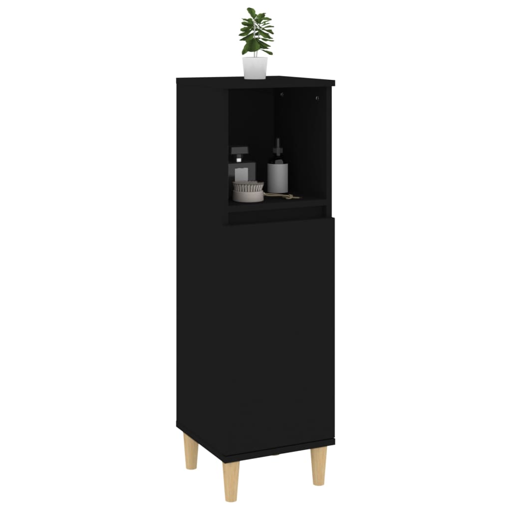 Badschrank Weiß 30x30x100 cm Holzwerkstoff