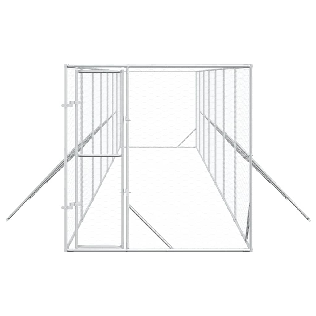Outdoor-Hundezwinger Silbern 2x2x2 m Verzinkter Stahl