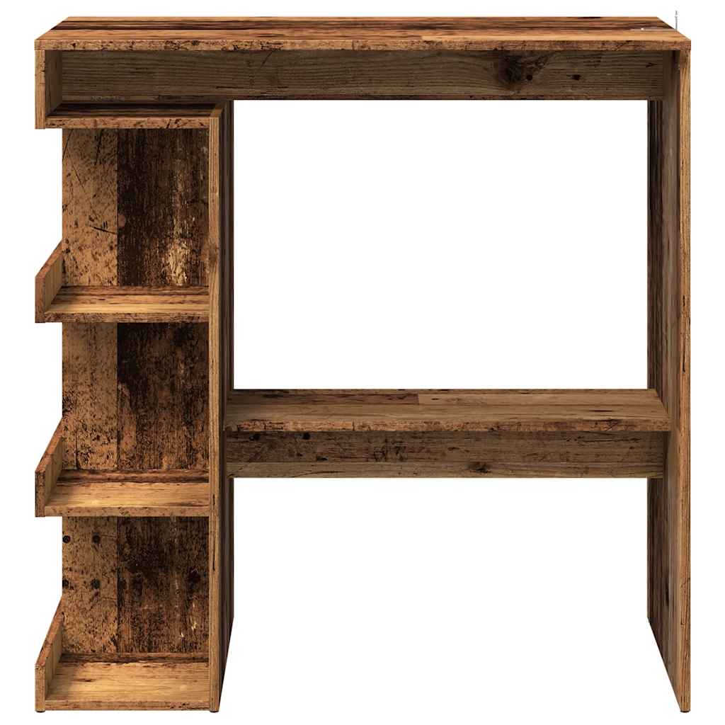 Bartisch mit Regal Weiß 100x50x101,5 cm Holzwerkstoff