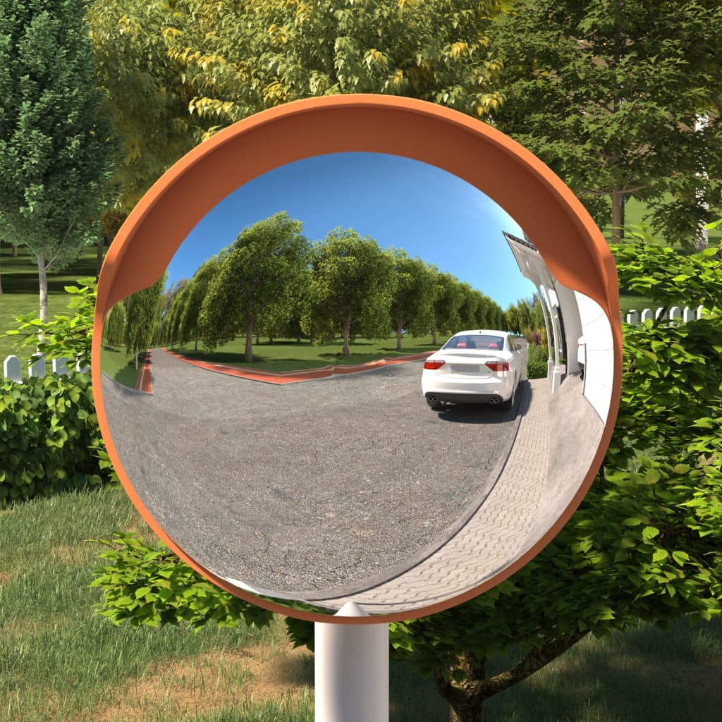 Konvexer Verkehrsspiegel für den Außenbereich Schwarz Ø45 cm Polycarbonat