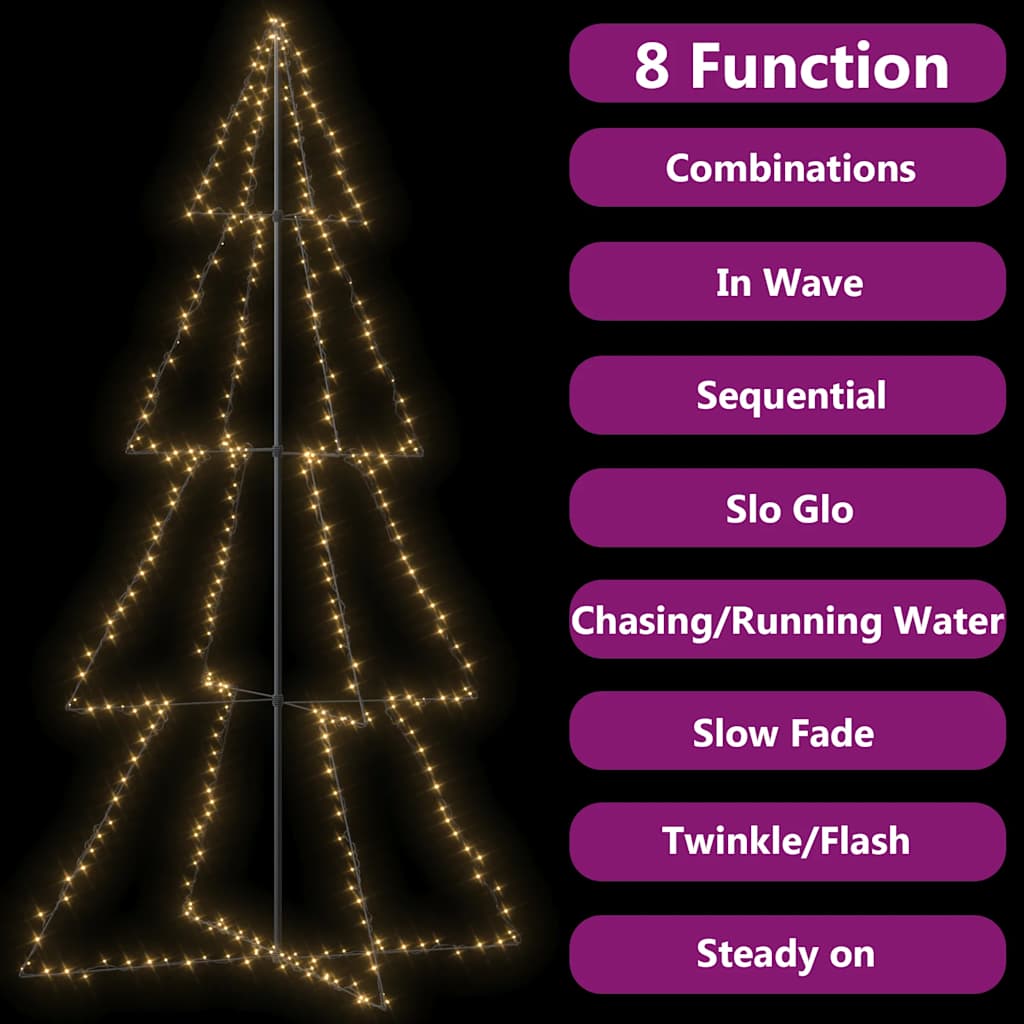 Weihnachtsbaum in Kegelform 160 LEDs Indoor & Outdoor 78x120 cm