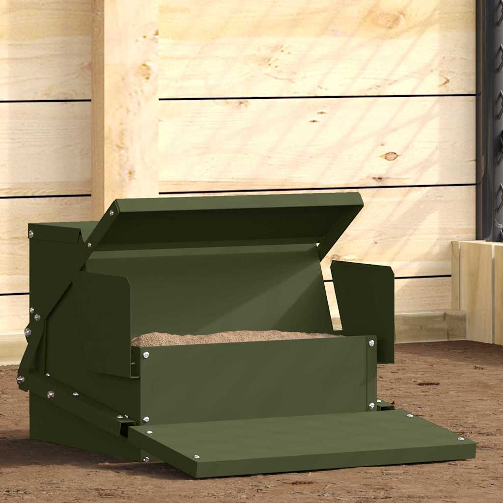 Hühnertretfeeder Schwarz 50 x 40 x 29 cm Kaltgewalzter Stahl