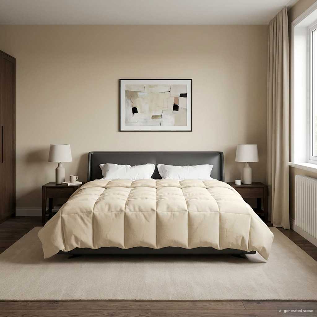 Winterbettdecke Gepolstert Anthrazit 240 x 260 cm Mikrofaser