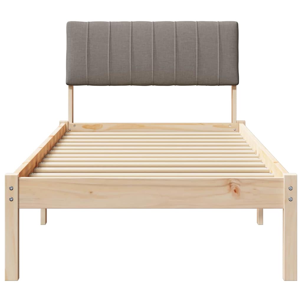 Bettgestell Braun und hellgrau 200 x 200 cm Massivholz Kiefer