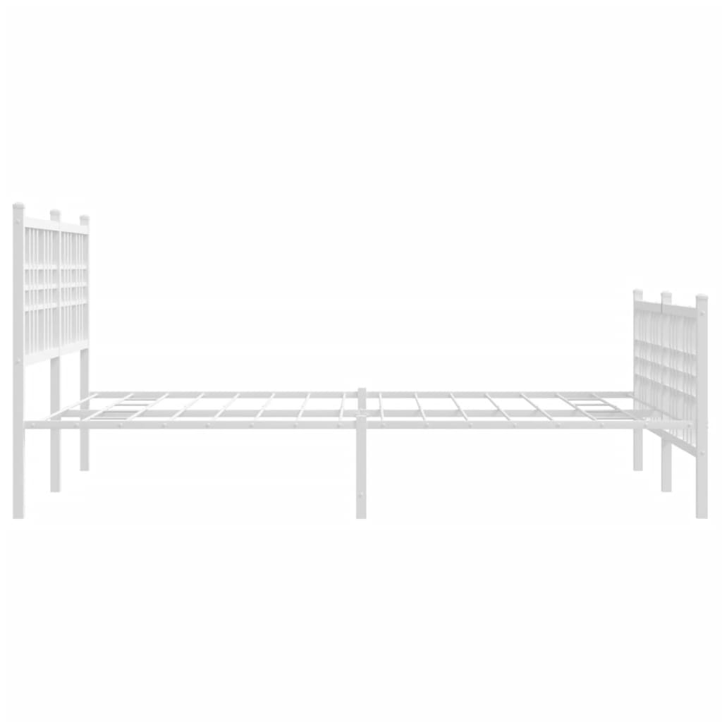 Bettgestell mit Kopf- und Fußteil Metall Schwarz 90x200 cm