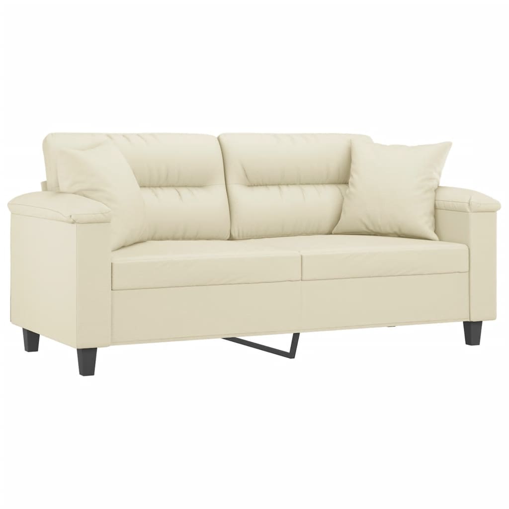 2-Sitzer-Sofa mit Zierkissen Weinrot 120 cm Kunstleder