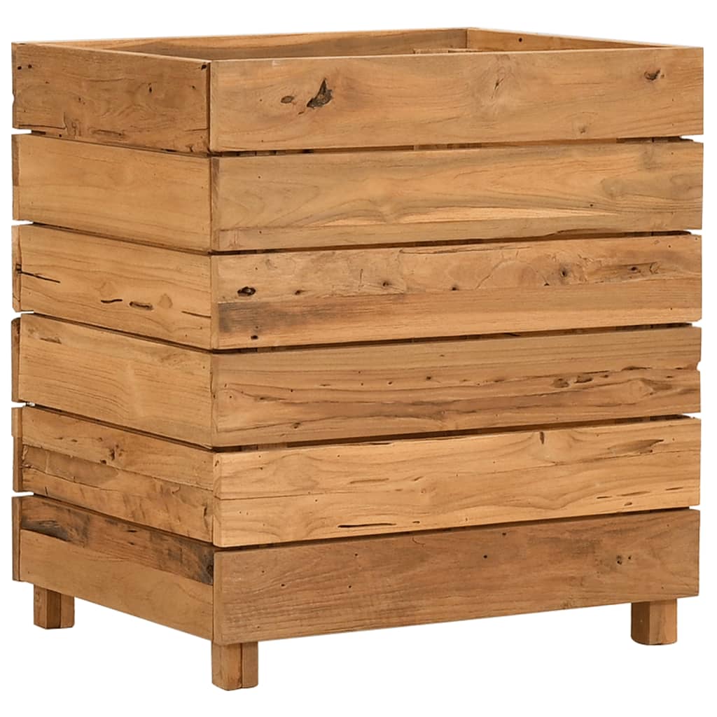 Hochbeet 100x40x72 cm Teak Altholz und Stahl