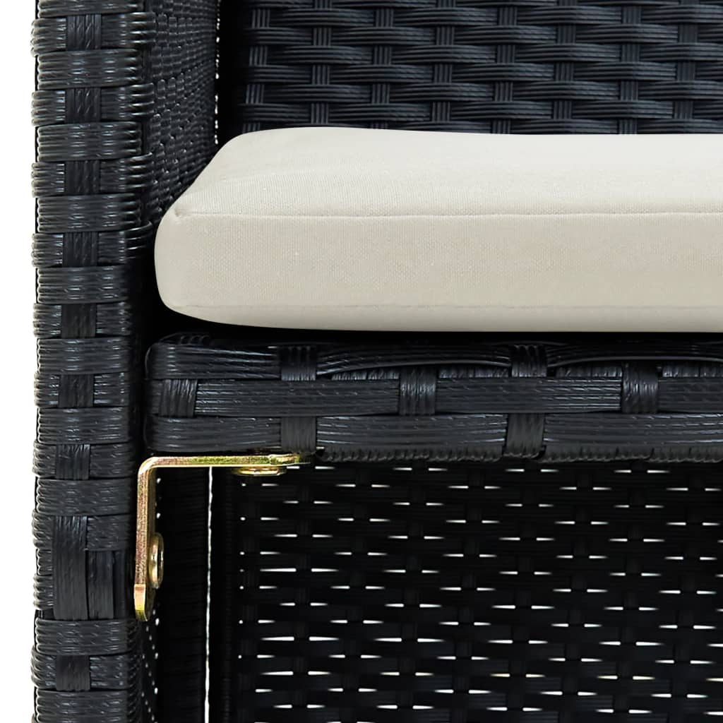 2-Sitzer-Gartensofa mit Polstern Braun Poly Rattan