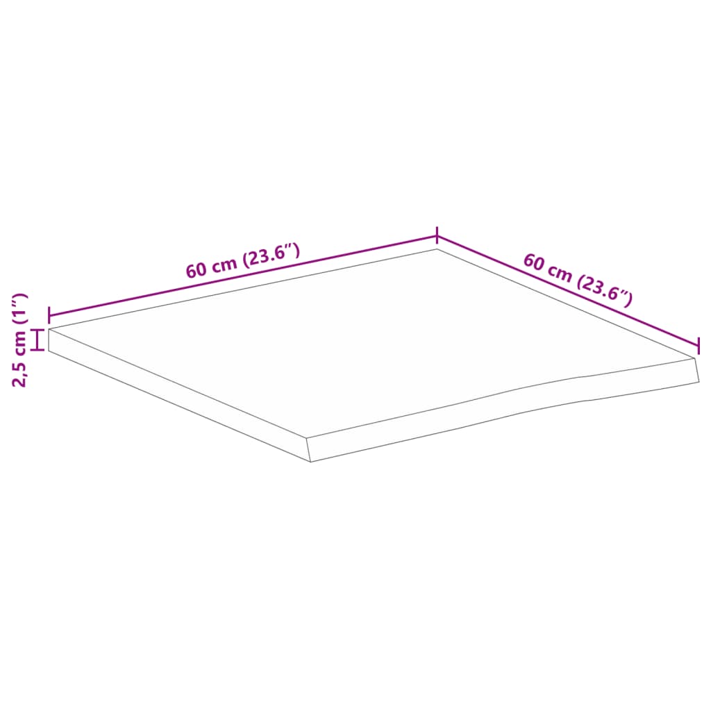 Wandregal 40x20x2,5 cm Rechteckig Massivholz Akazie Baumkante