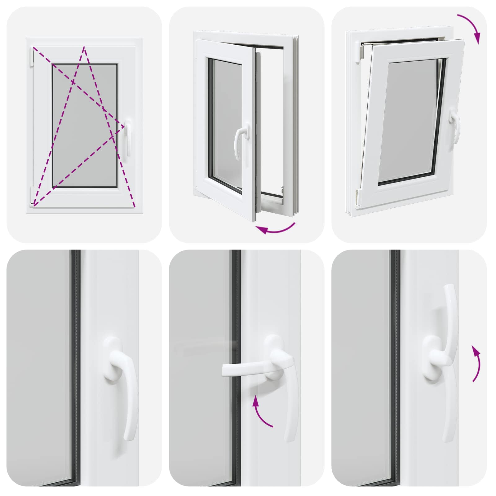 Kellerfenster RISOR 50 x 50 cm PVC und Glas Weiß