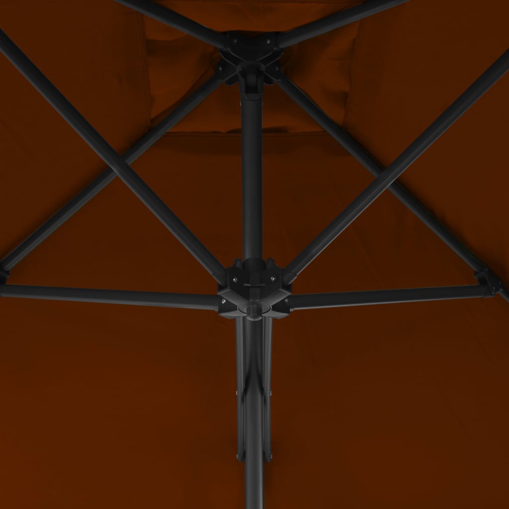 Sonnenschirm mit Stahl-Mast 250x250x230 cm Bordeauxrot