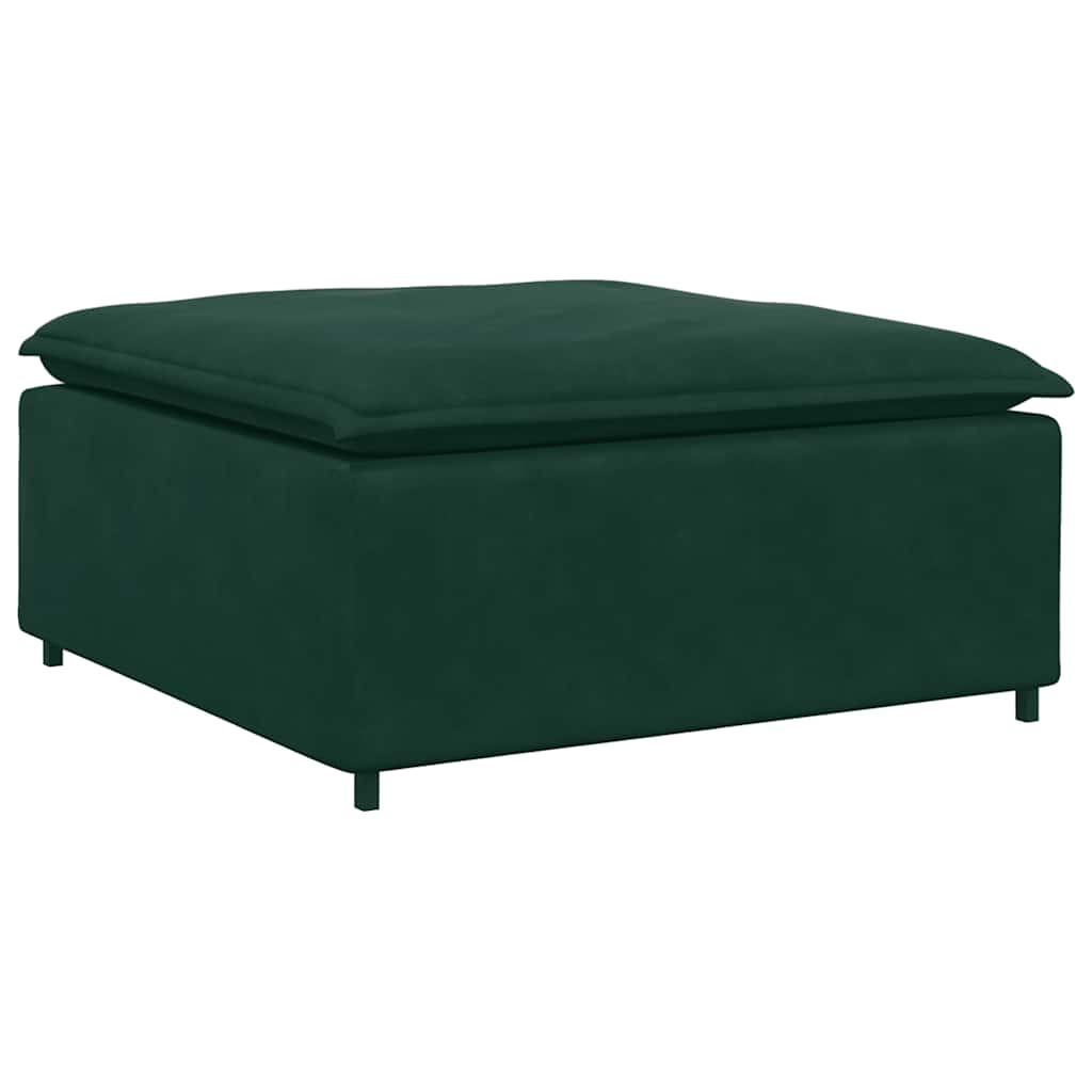 Modulares Sofa mit Fußhocker Kissen Samt Blau