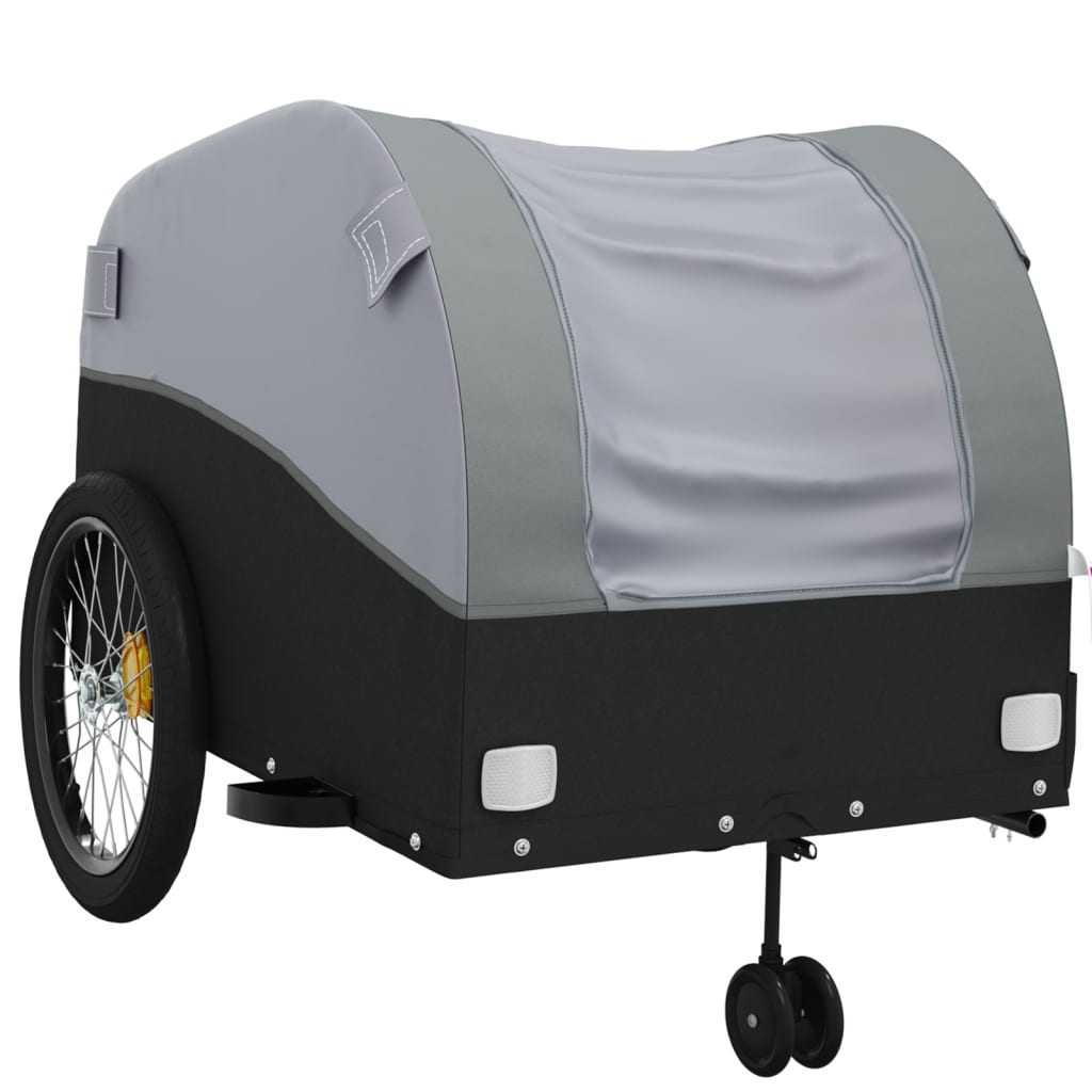 Fahrradanhänger Schwarz und Orange 30 kg Eisen