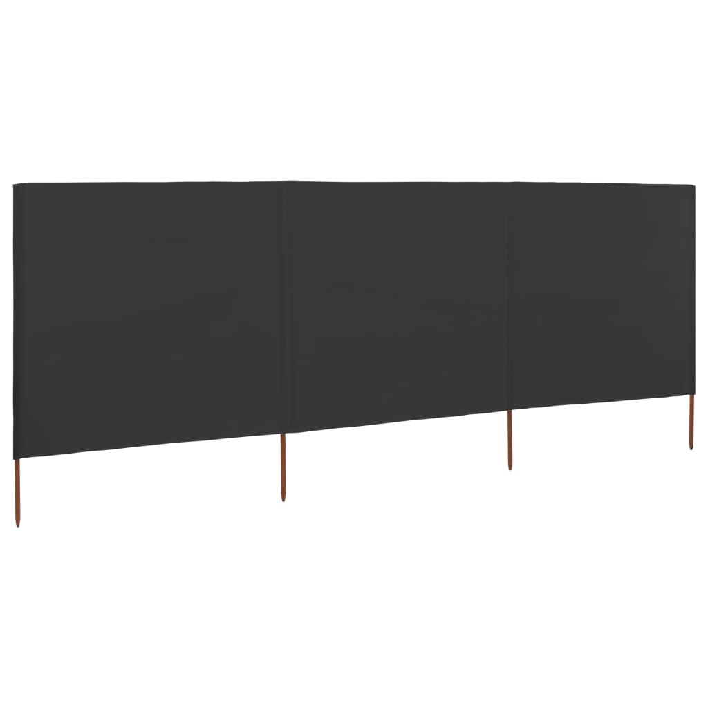 3-teiliges Windschutzgewebe 400 x 120 cm Weiß