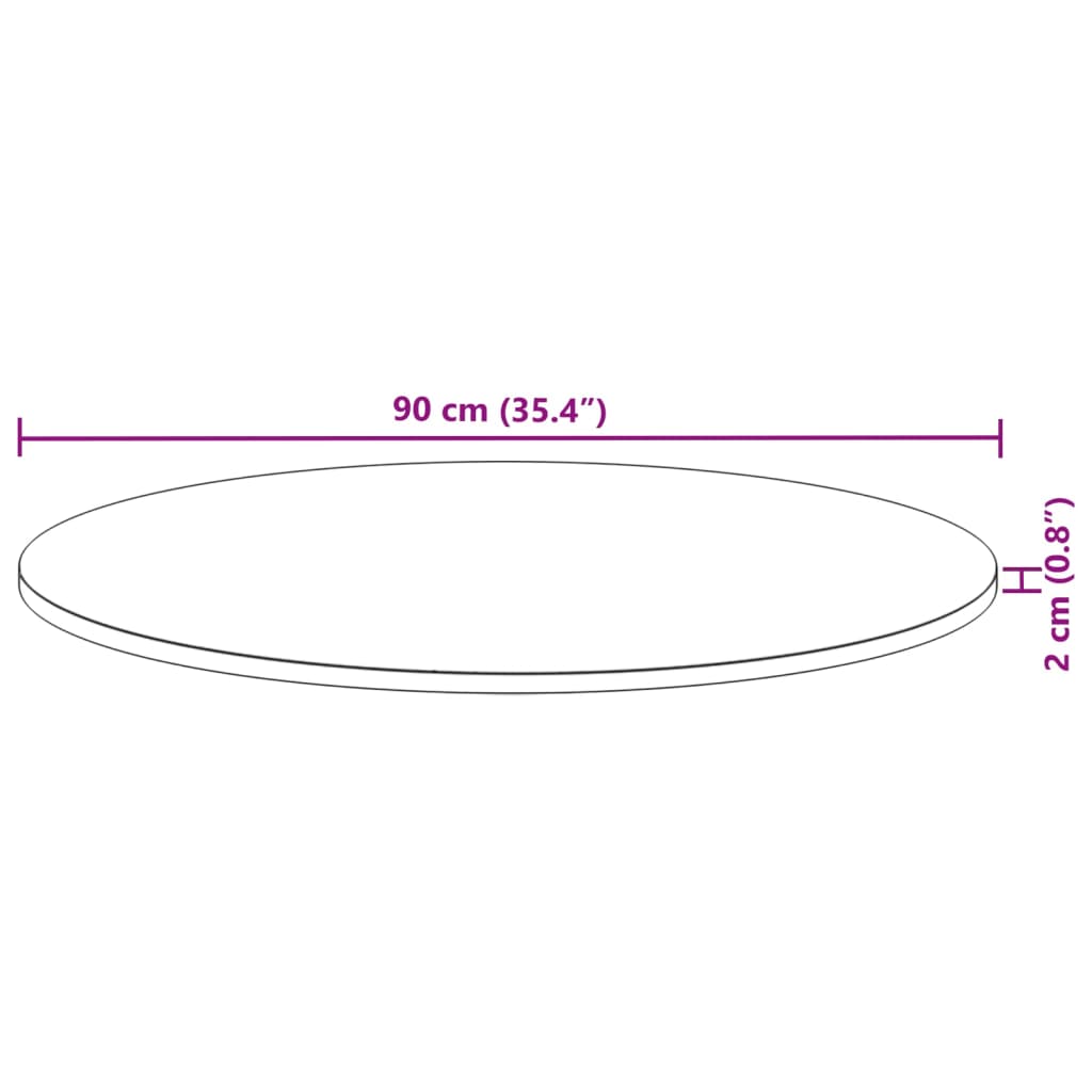 Tischplatte Rund Ø40x2 cm Massivholz Akazie