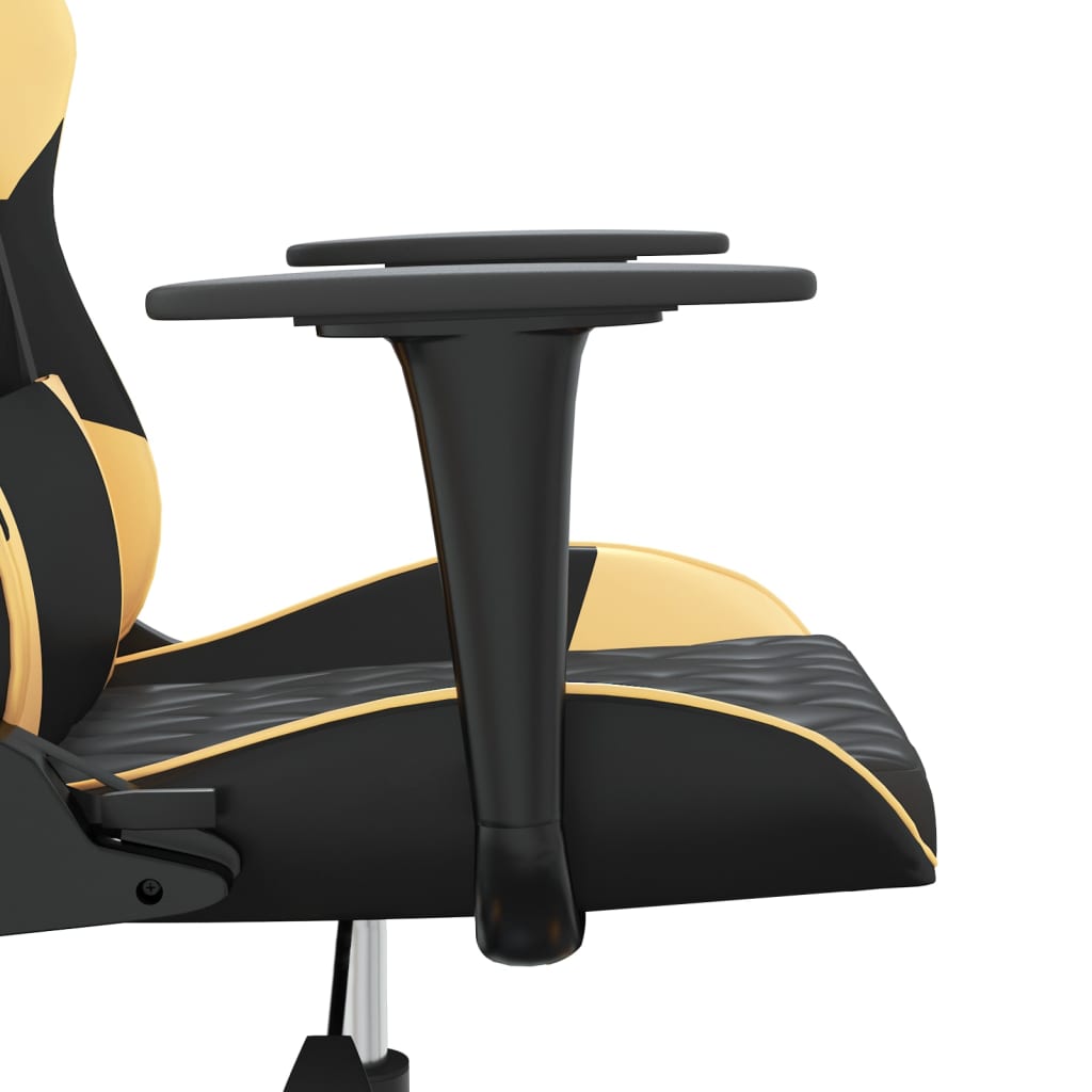 Gaming-Stuhl mit Massagefunktion Schwarz und Blau Kunstleder