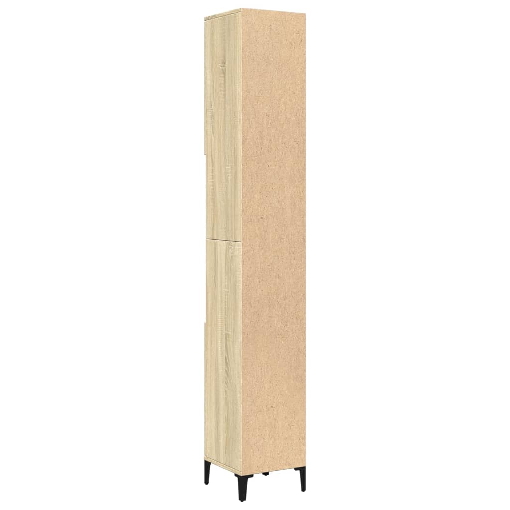 Badschrank Weiß 30x30x190 cm Holzwerkstoff