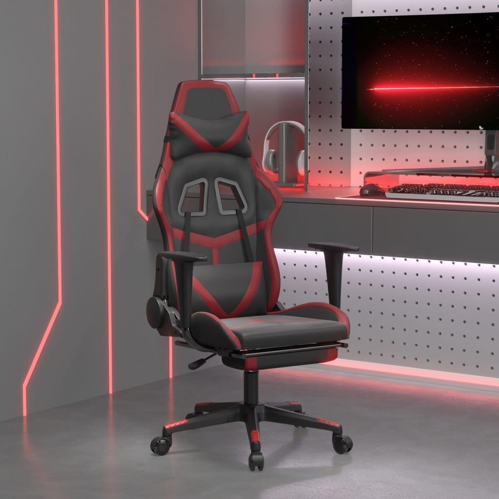 Gaming-Stuhl mit Massagefunktion Schwarz und Grün Kunstleder