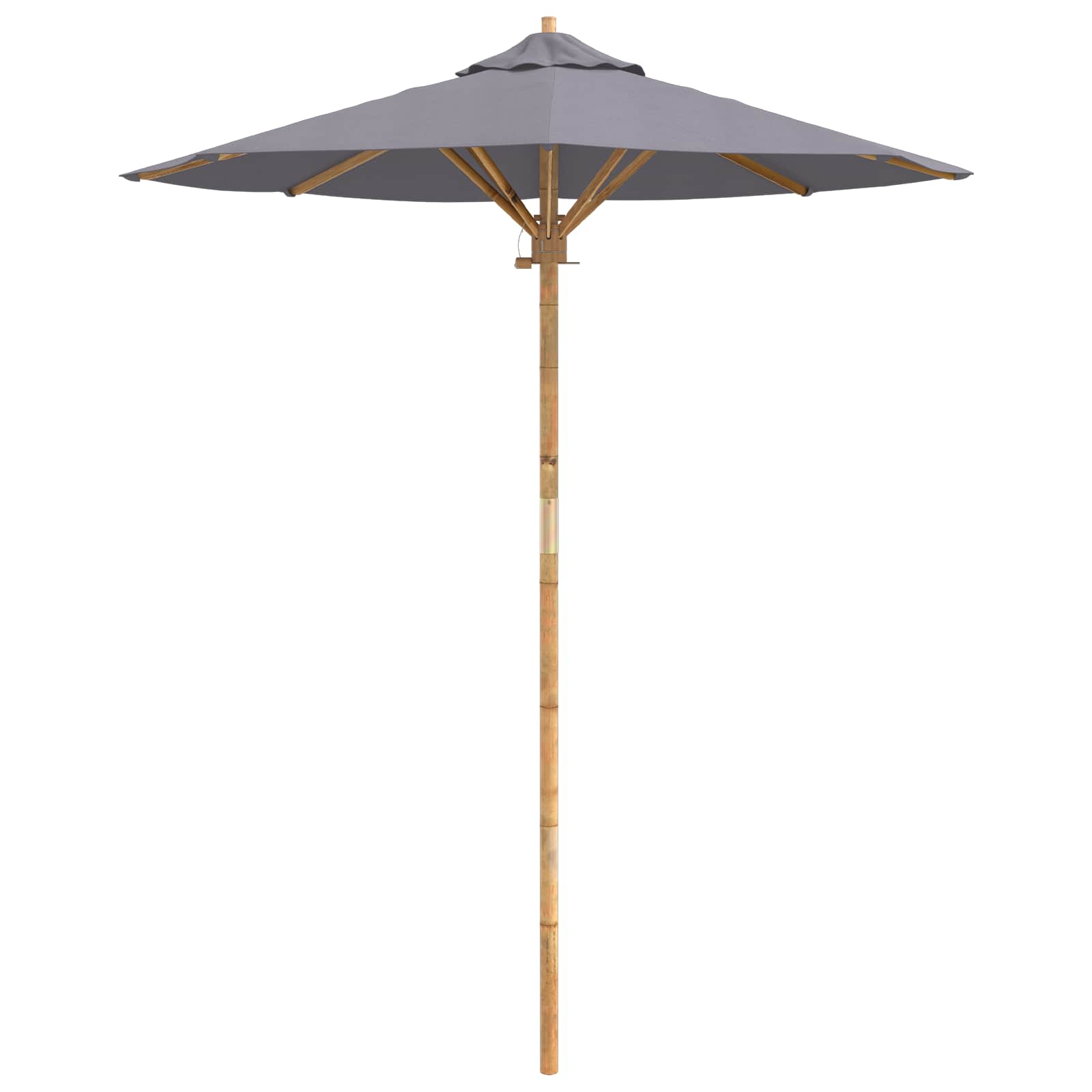 Garten-Sonnenschirm Cremeweiß Ø 150 x 210 cm Bambus
