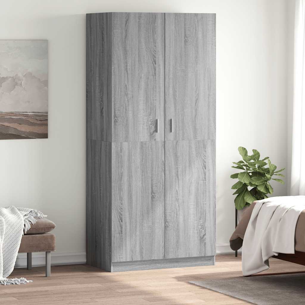 Kleiderschrank Weiß 90x52x200 cm Holzwerkstoff