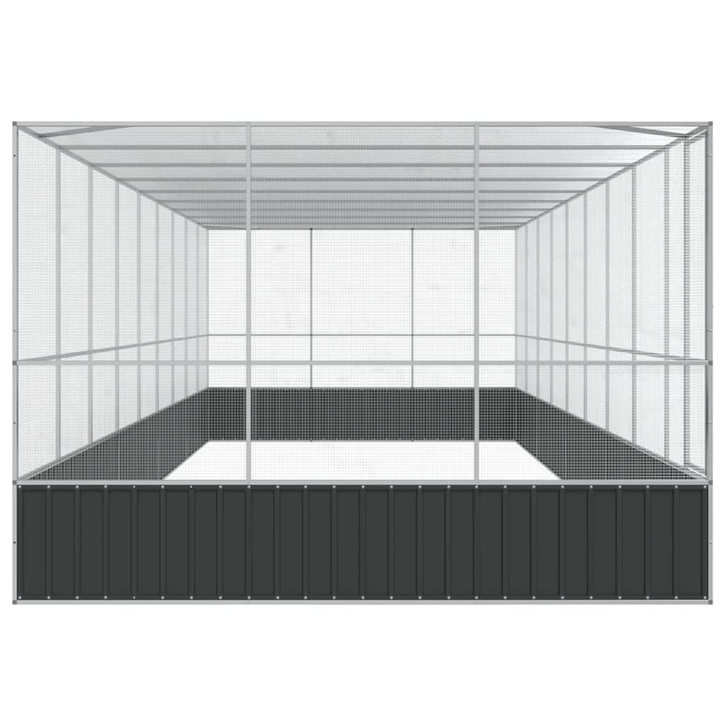 Voliere Silbern 210,5x107x212 cm Stahl