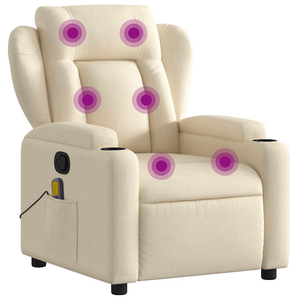 Massage-Relaxsessel, hellgrauer Stoff