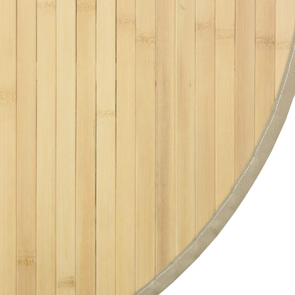 Teppich Rund Schwarz 60 cm Bambus