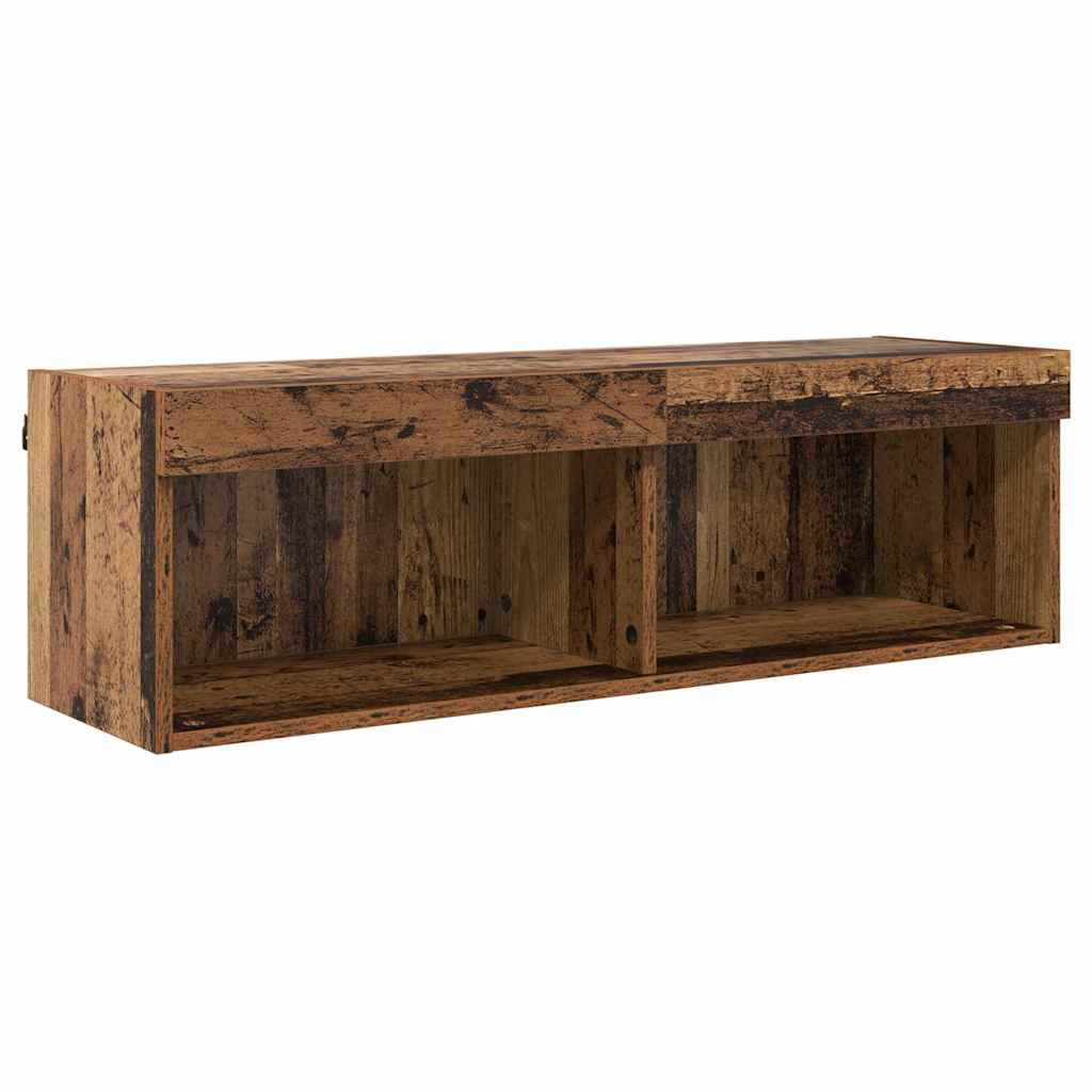5-tlg. Wohnwand mit LED-Beleuchtung Weiß Holzwerkstoff