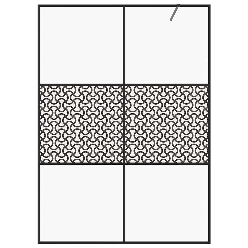 Duschwand für Begehbare Dusche Schwarz 100x195 cm ESG-Glas Klar