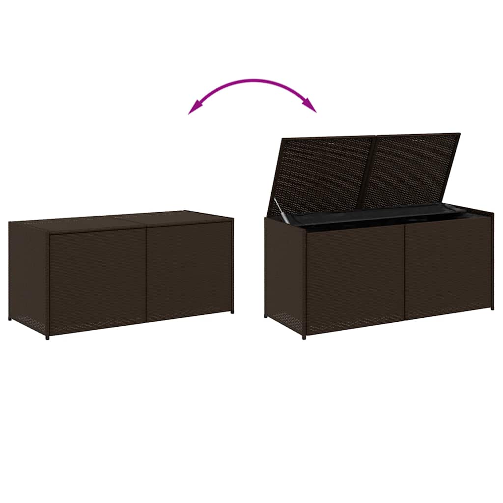 Gartentruhe Schwarz 283L Poly Rattan