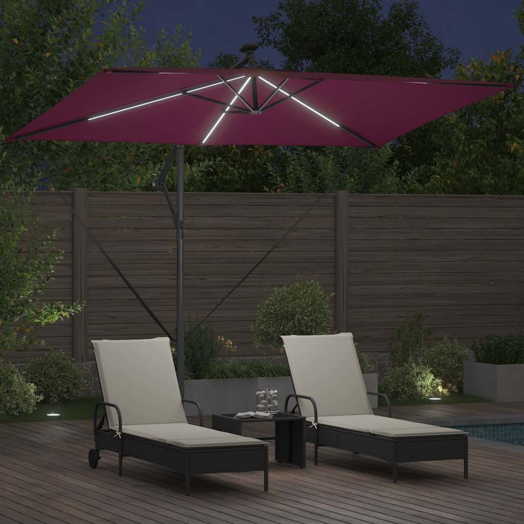 Sonnenschirm Sand 294 x 200 x 270 cm Polyester und Aluminium
