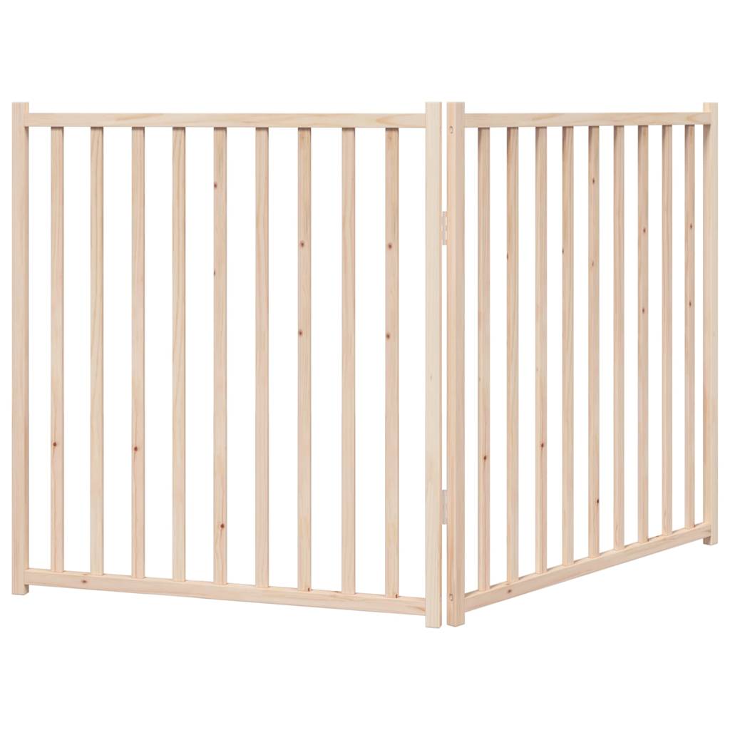 3-tlg. Hundetor Faltbar 150 cm Massivholz Tanne